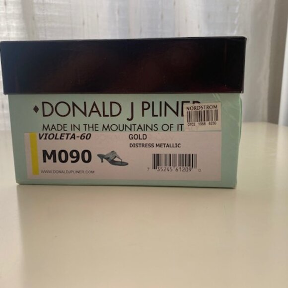 VTG Donald J Pliner Violeta gold dragonfly kitten heel slip on sandals size 9 m - Picture 5 of 8